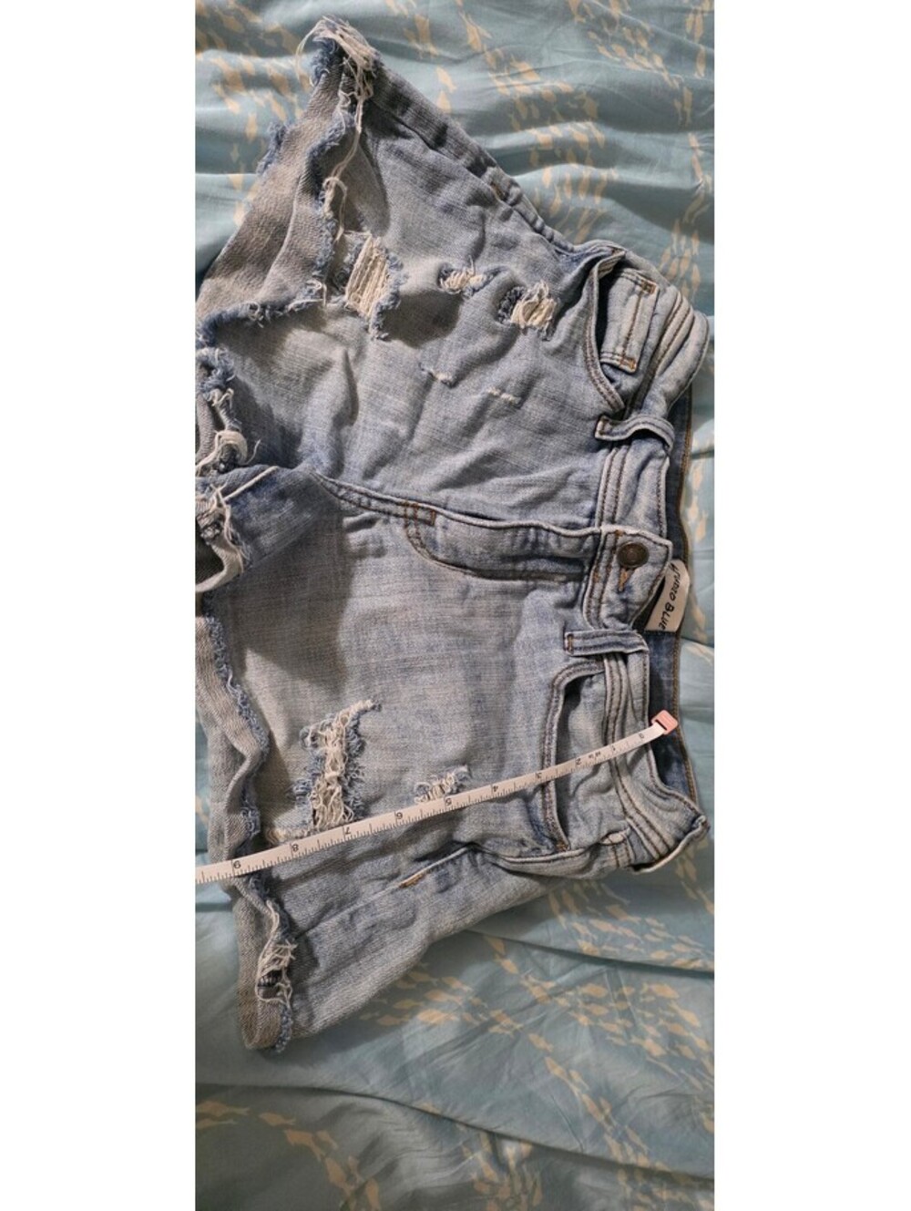 Studio Blue Distressed Denim Shorts